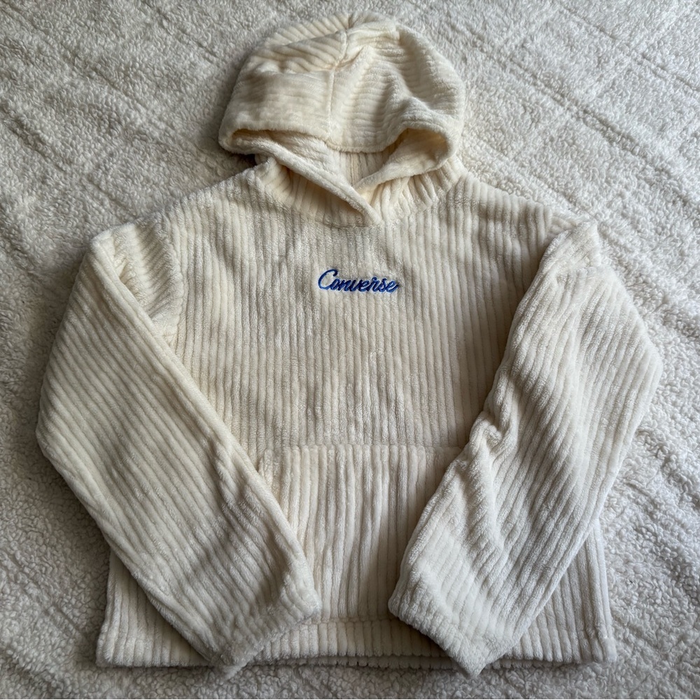 Converse Cream Hooded Sweater & Pant Set for Girls